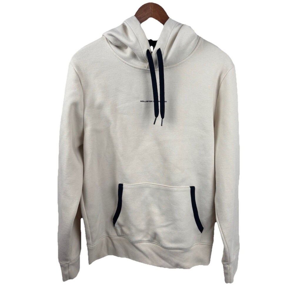 Hollister California Beige Cream Hoodie Men's Medium Pullover